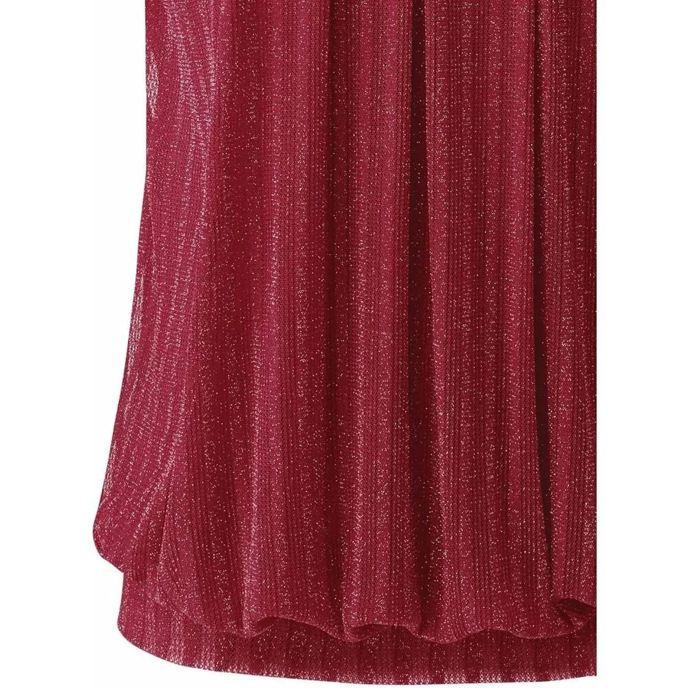 Women's Long Sleeve Pleated Front Fitted Blouse Top Sleek Elegant Casual - Picture 5 of 6